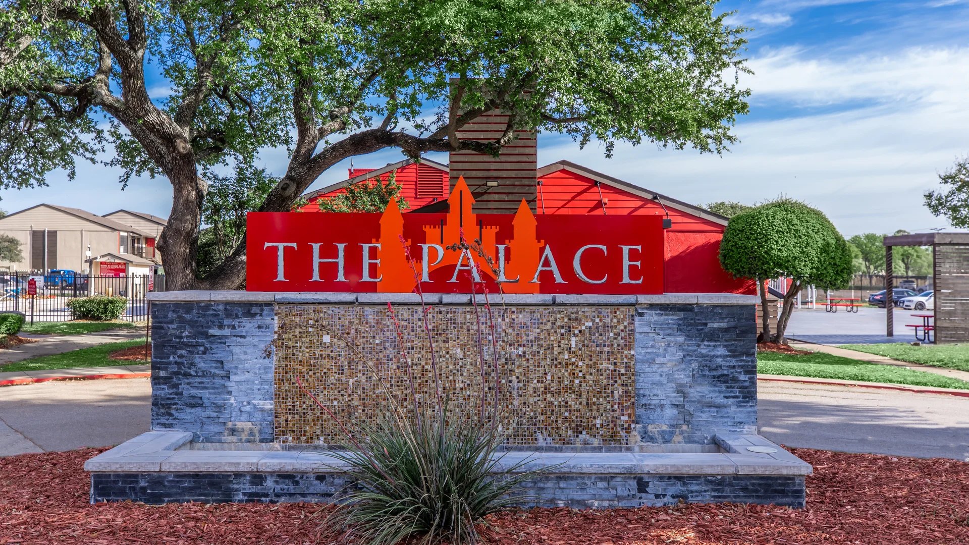 The Palace entrance sign